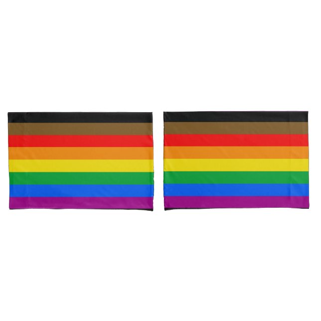 Philly Rainbow Pride Flag Pillowcase (Front-Set)