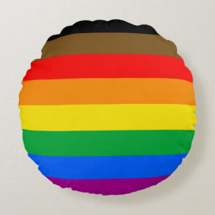 Philly Rainbow Pride Flag Round Cushion