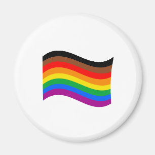 Philly Rainbow Pride Waving Flag Magnet