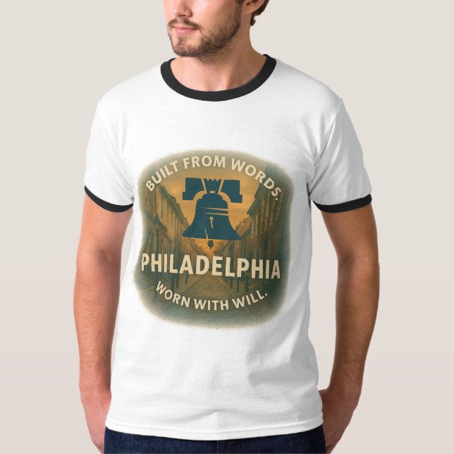 Philly Ringer Tee | Retro Civic Edge (Front)