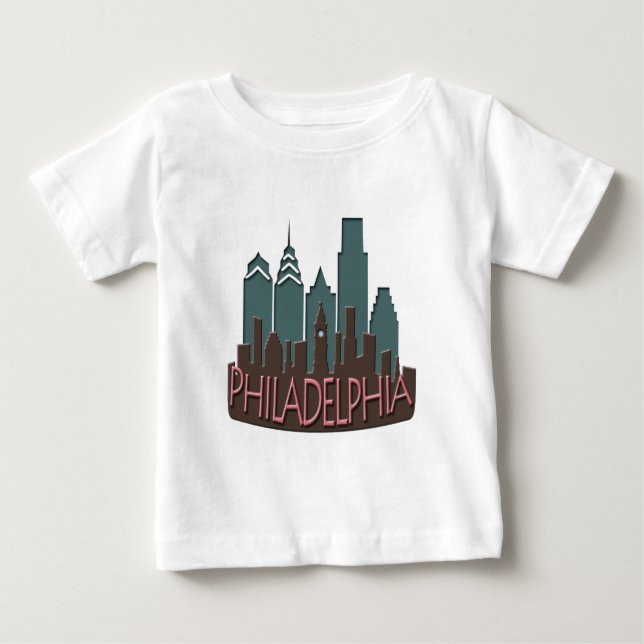 Philly Skyline newwave chocolate Baby T-Shirt (Front)