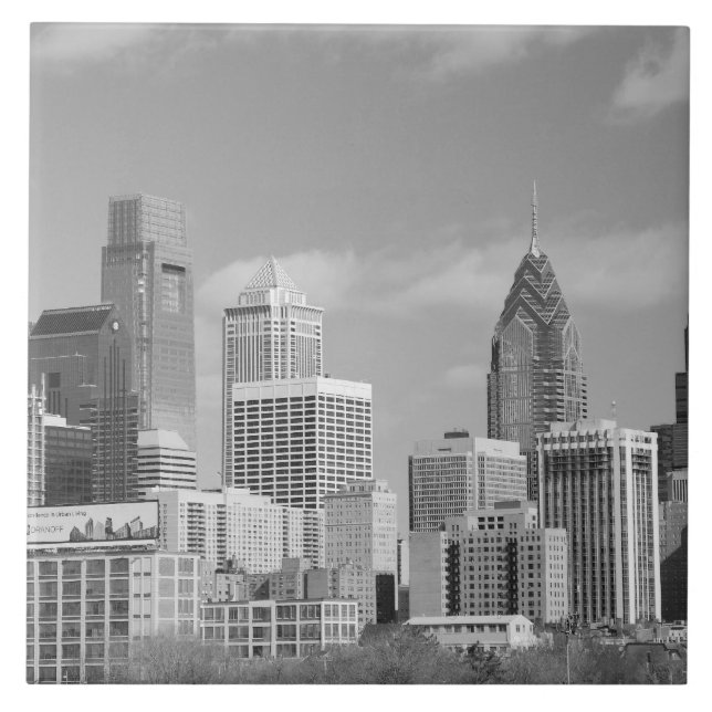 Philly skyscrapers black and white tile (Front)