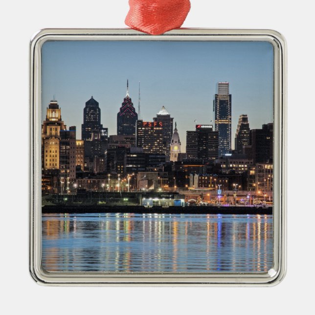 Philly sunset metal tree decoration (Front)