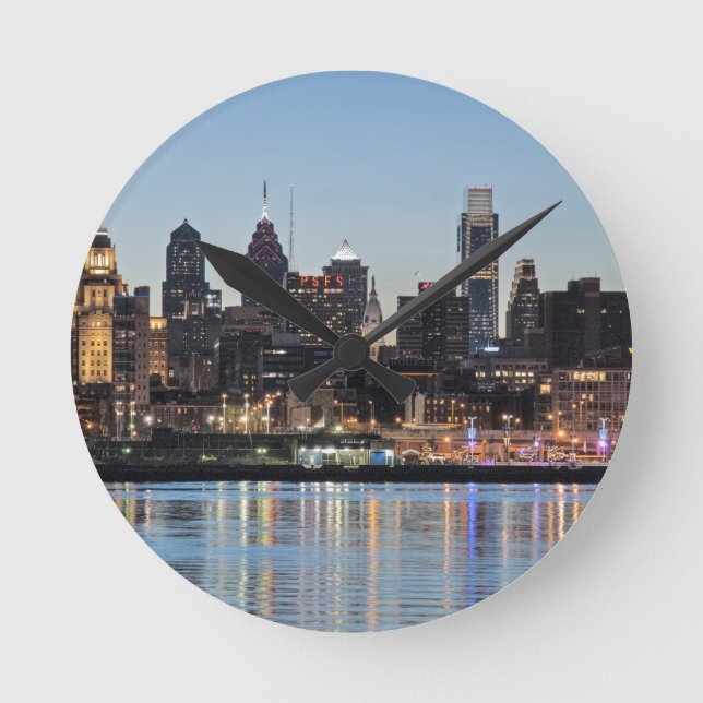 Philly sunset round clock (Front)