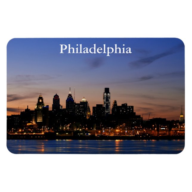 Philly Sunset Skyline Premium Magnet (Horizontal)