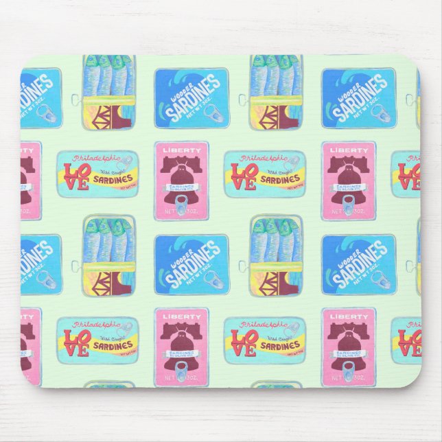 Philly Tin Fish Mousepad - Philadelphia Gift (Front)