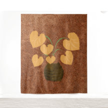 Philodendron  Plant Copper Look Tapestry