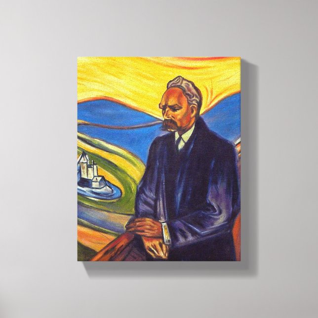 Philosopher Friedrich Nietzsche (by Edvard Munch) Canvas Print (Front)