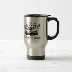 Philosopher Queen (blk crwn) travel mug(left-hand) Mug