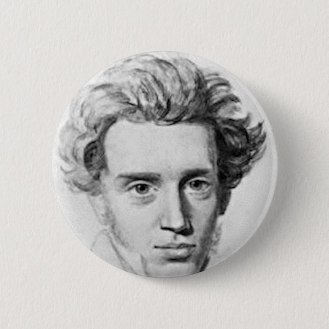 Philosopher Soren Kierkegaard 6 Cm Round Badge (Front)