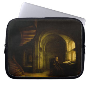 Philosopher with an Open Book, 1625-7 (oil on pane Laptop Sleeve