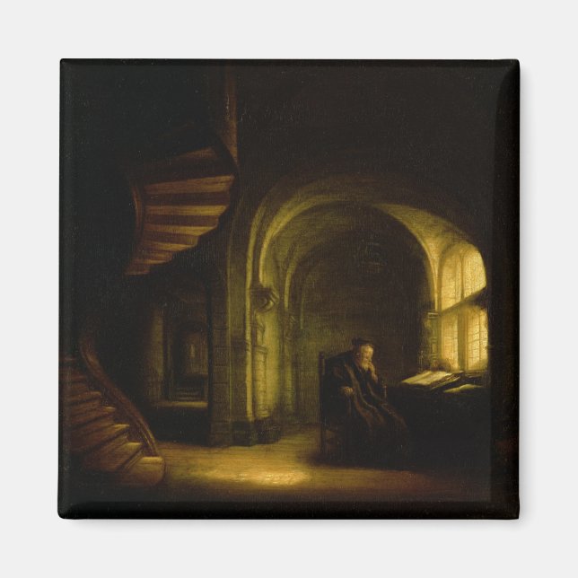 Philosopher with an Open Book, 1625-7 (oil on pane Magnet (Front)