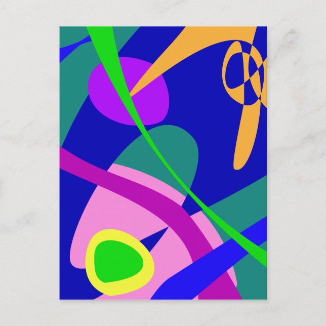 Philosophical Man Digital Abstract Pattern Postcard (Front)