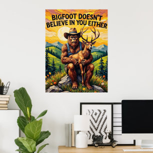 Philosophical Perch: Bigfoot and the Deer Poster