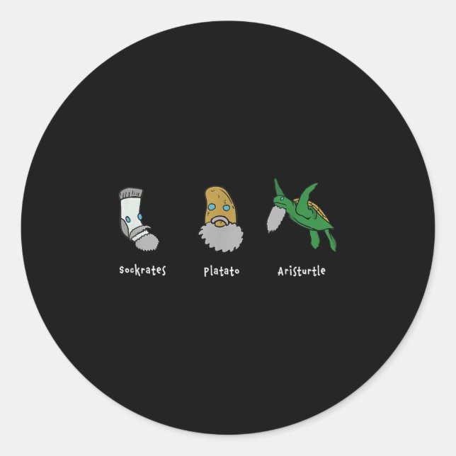 Philosophy Socrates Plato Aristotle Design For Phi Classic Round Sticker (Front)