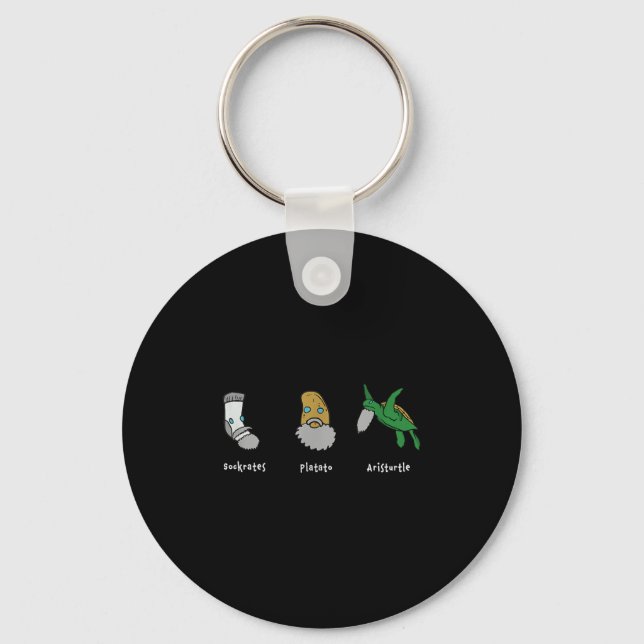 Philosophy Socrates Plato Aristotle Design For Phi Key Ring (Front)