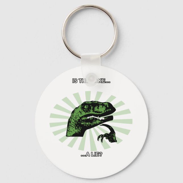 Philosoraptor Cakes and lies Key Ring (Front)