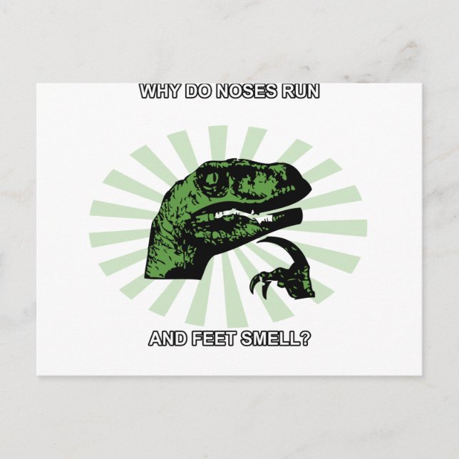 Philosoraptor Noses and Feet Postcard (Front)