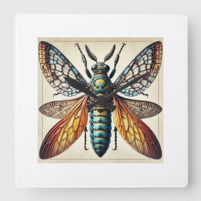 Philus dorsal view botanical illustration 051124IR Square Wall Clock (Front)