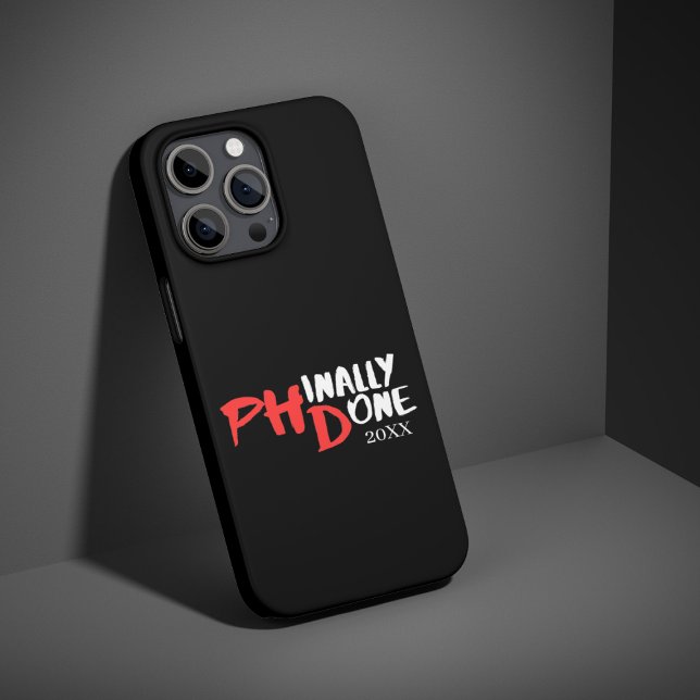Phinally done - Black PHD Graduation Quote Design iPhone Case (Creator Uploaded)