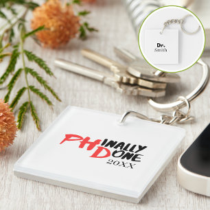 Phinally done Dr.Name Funny PHD Graduation Design Key Ring