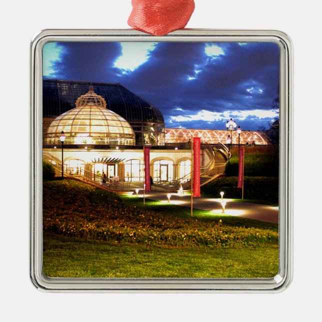 Phipps Conservatory at Night Metal Tree Decoration (Front)