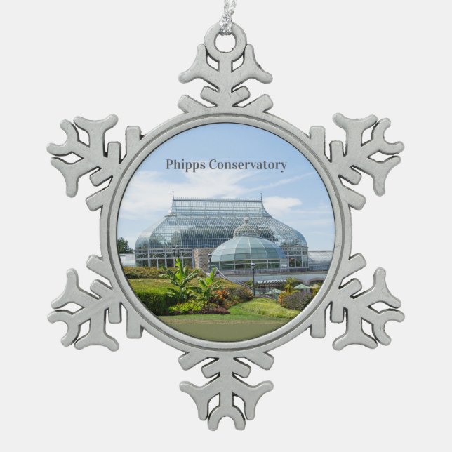 Phipps Conservatory- Pewter Snowflake   Christmas Ornament (Front)