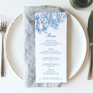 Phippsburg Maine Destination Wedding Elegant Navy Menu
