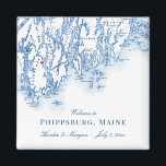 Phippsburg Maine Map Elegant Wedding Favour Magnet<br><div class="desc">Quick and easy ordering! These Phippsburg, Maine map magnets are perfect to welcome your out of town guests to the 1774 Inn with welcome bag goodies. Or you can customise individual Maine magnets for your wedding party. Move the heart by clicking "Edit Using design tool" under "Personalise". Map includes mid...</div>