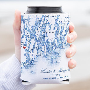 Phippsburg Maine Wedding Favour Drink Holder Can Cooler
