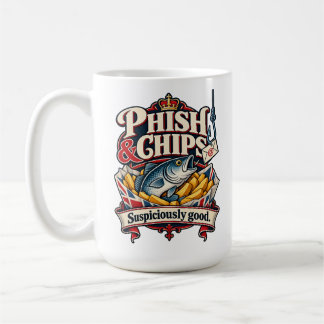 Phish & Chips – Suspiciously Good Cybersecurity Pu Coffee Mug