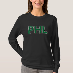 PHL Philadelphia Abbreviation Letters in Green T-Shirt
