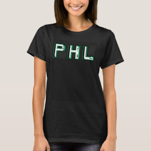 PHL Philadelphia Abbreviation Letters Pixel Block  T-Shirt