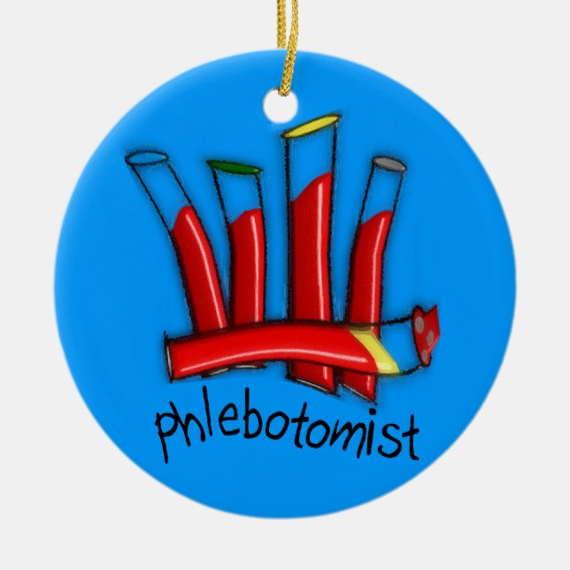 Phlebotomist Artsy  Christmas Ornament (Front)