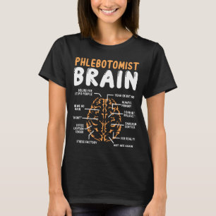 Phlebotomist Badge Buddy Brain Phlebotomy T-Shirt