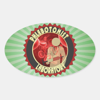 PHLEBOTOMIST BLOOD LOGO OVAL STICKER