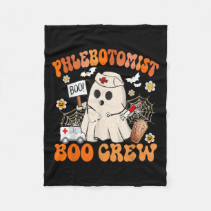 Phlebotomist Boo Crew Funny Ghost Halloween Costum Fleece Blanket