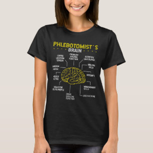 Phlebotomist Brain Phlebotomy School Gradution T-Shirt