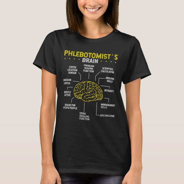 Phlebotomist Brain Phlebotomy School Gradution T-Shirt (Front)