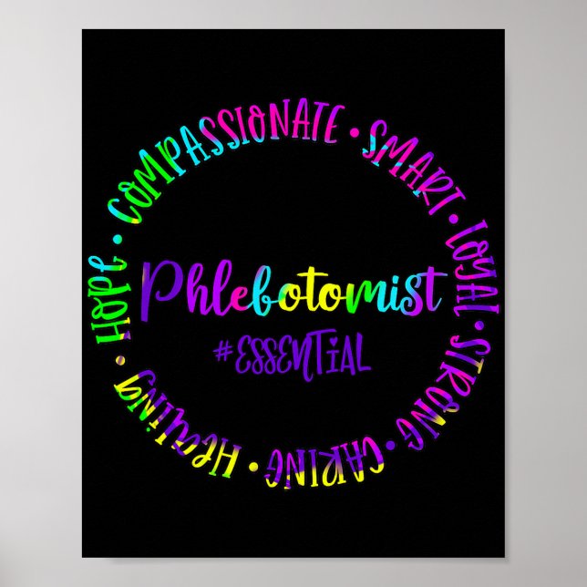 Phlebotomist Caring Strong Essential Smart Royal Poster (Front)