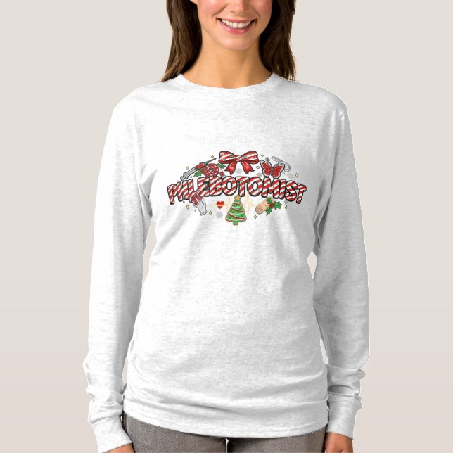 Phlebotomist Christmas Long Sleeve T-Shirt (Front)