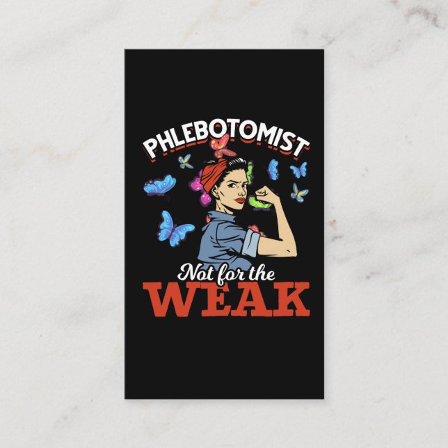 Phlebotomist Coworker Graduation Butterfly Business Card (Front)