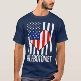 Phlebotomist Flag Symbol Phlebotomy Technician T-Shirt