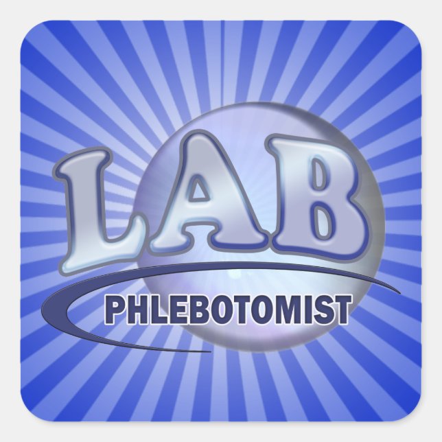 PHLEBOTOMIST Fun Blue LOGO Square Sticker (Front)
