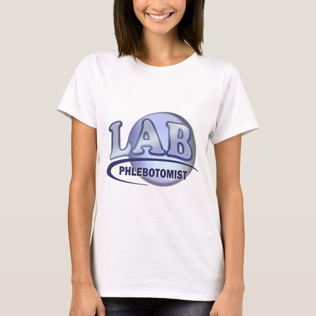 PHLEBOTOMIST Fun Blue LOGO T-Shirt (Front)