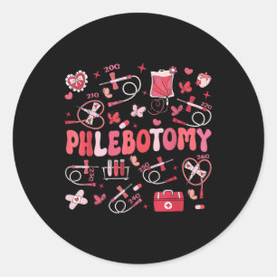 Phlebotomist Heart Phlebotomy Nurse Tech Gift Vale Classic Round Sticker