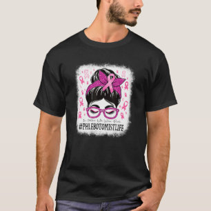 Phlebotomist In October We Wear Pink Breast Cancer T-Shirt