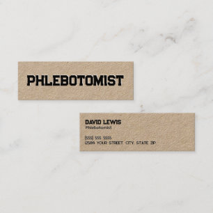 Phlebotomist Kraft Mini Business Card