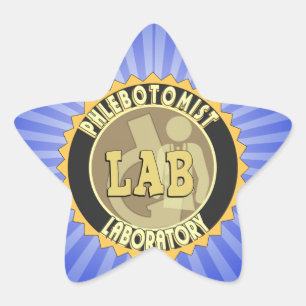 PHLEBOTOMIST LABORATORY BADGE LOGO STAR STICKER