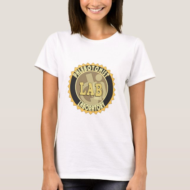 PHLEBOTOMIST LABORATORY BADGE LOGO T-Shirt (Front)